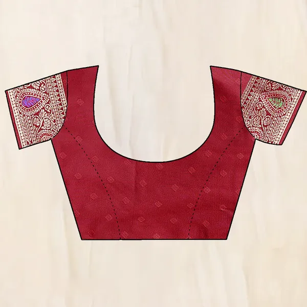 Maroon_Banarasi_Silk_Saree_With_Zari_Work_And_Contrast_Border