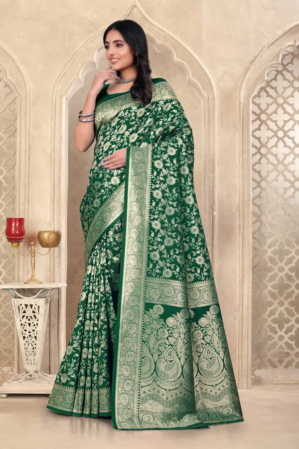 Green_Banarasi_Silk_Saree_With_Intricate_Zari_Work