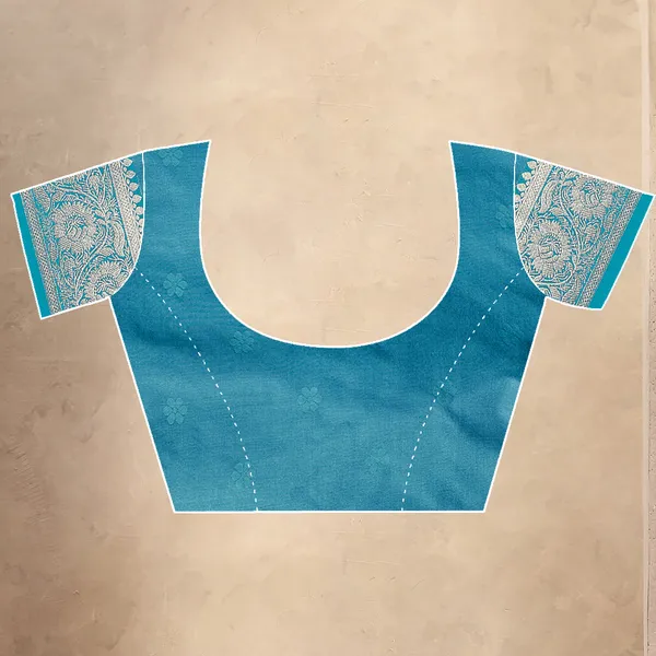 Turquoise_Blue_Banarasi_Silk_Saree_With_Silver_Zari_Work
