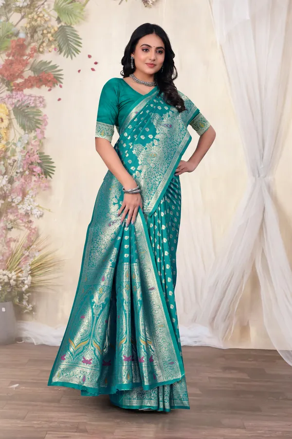 Banarasi_Silk_Saree_With_Zari_Weaving_-_Teal_Green