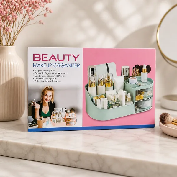 Makeup_Desk_Cosmetic_Storage_Box_Organizer_With_Drawers_For_Dressing_Table,Bathroom_Counter,_Elegant_Vanity_Holder_For_Brushes,_Eyeshadow,_Lotions,_Lipstick