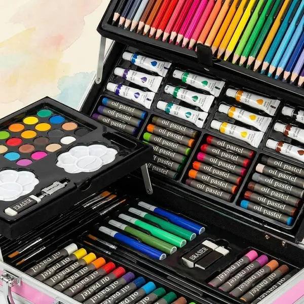 Art_Set_For_Kids_145_Pieces_Drawing_Kit_With_Colour_Pencils_Oil_Pastels_Paint_Brushes_Unicorn_Theme_Art_Set