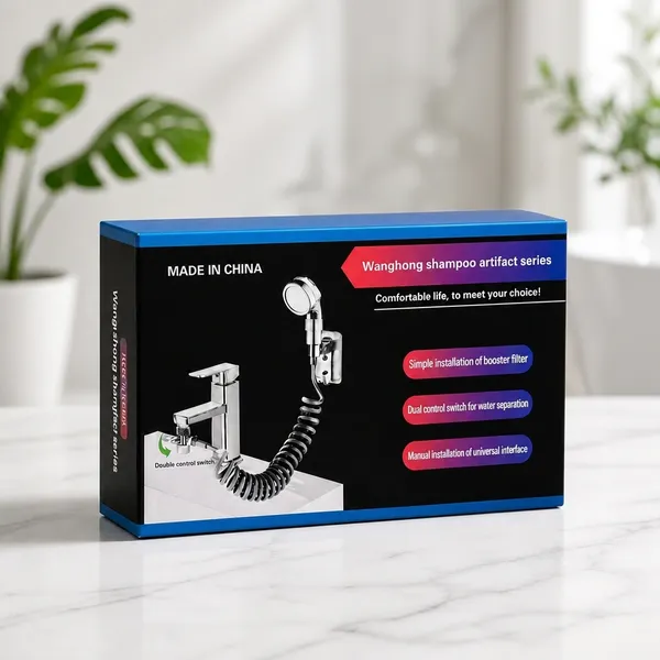 Washbasin_Faucet_With_External_Shower_Set_–_Double_Control_Bathroom_Sink_Tap_With_Handheld_Shower,_Retractable_Hose,_Bracket_And_Spray_Head_For_Hair_Washing