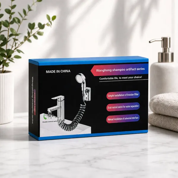 Washbasin_Faucet_With_External_Shower_Set_–_Double_Control_Bathroom_Sink_Tap_With_Handheld_Shower,_Retractable_Hose,_Bracket_And_Spray_Head_For_Hair_Washing