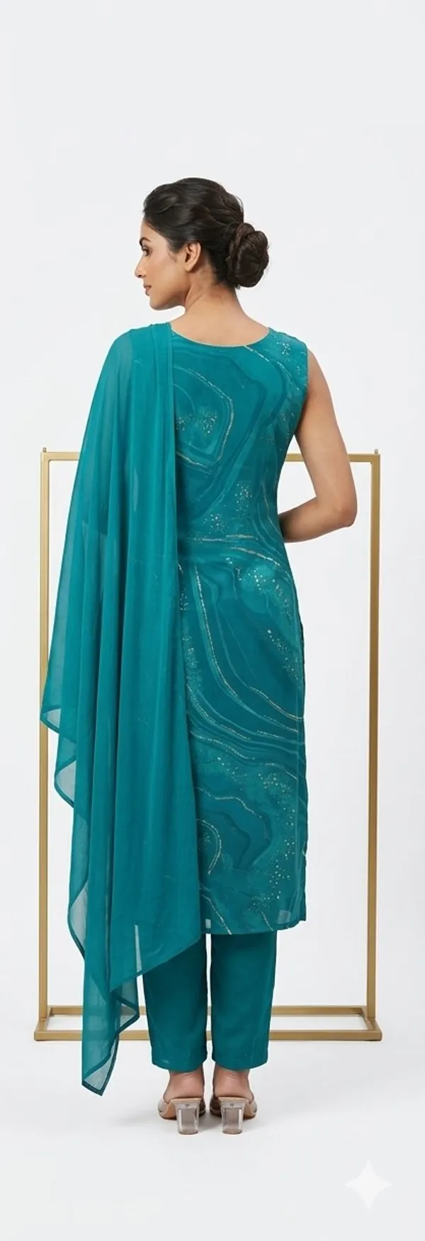 Teal_Blue_Cotton_Blend_Salwar_Suit_Set_For_Women