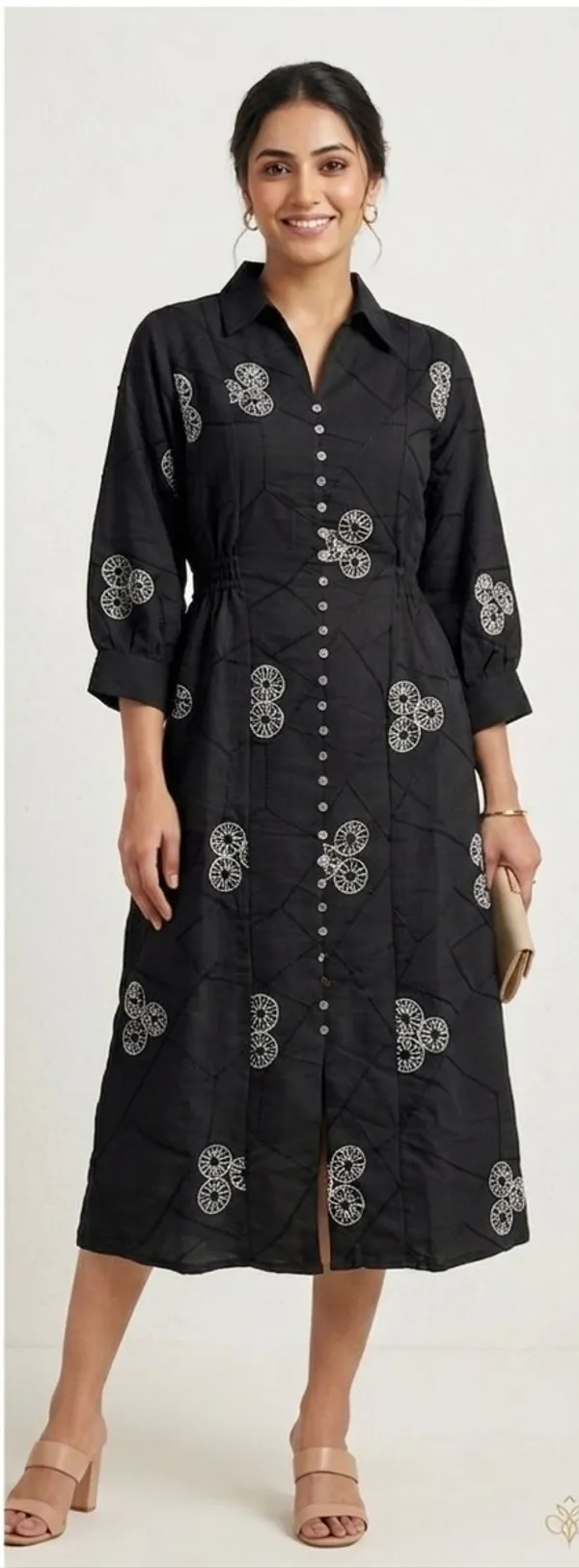 Black_Cotton_Shirt_Dress_For_Women