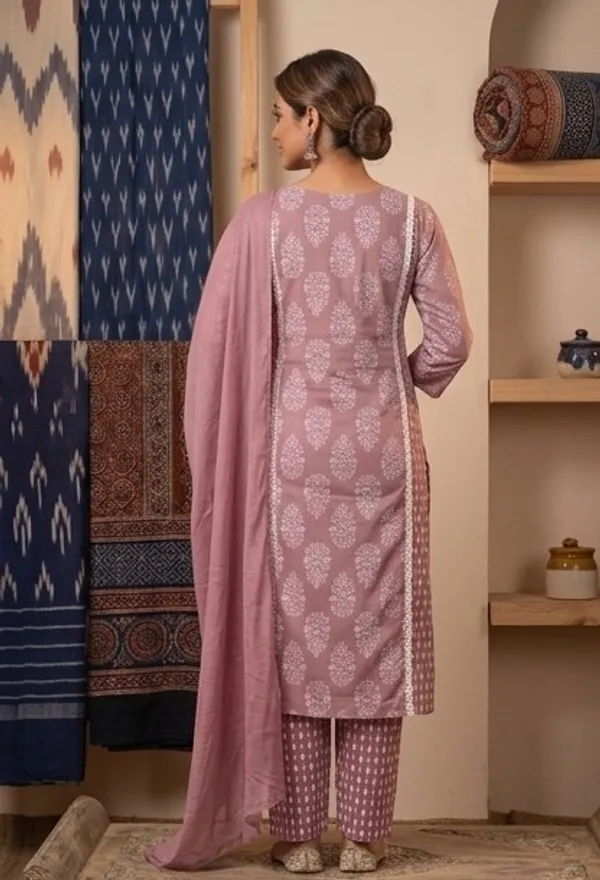 Dusty_Rose_cotton_kurta_set_for_women