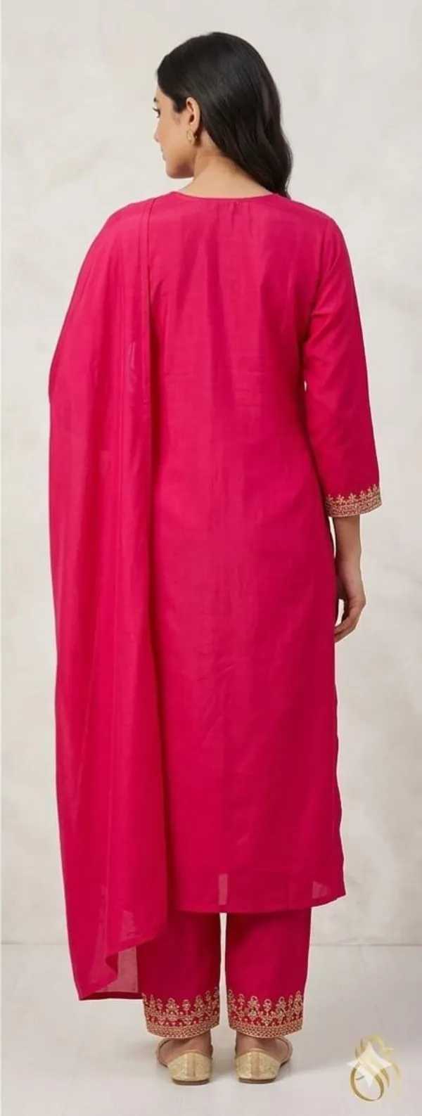 Dark_Pink_Saffron_Salwar_Suit_Set_For_Women