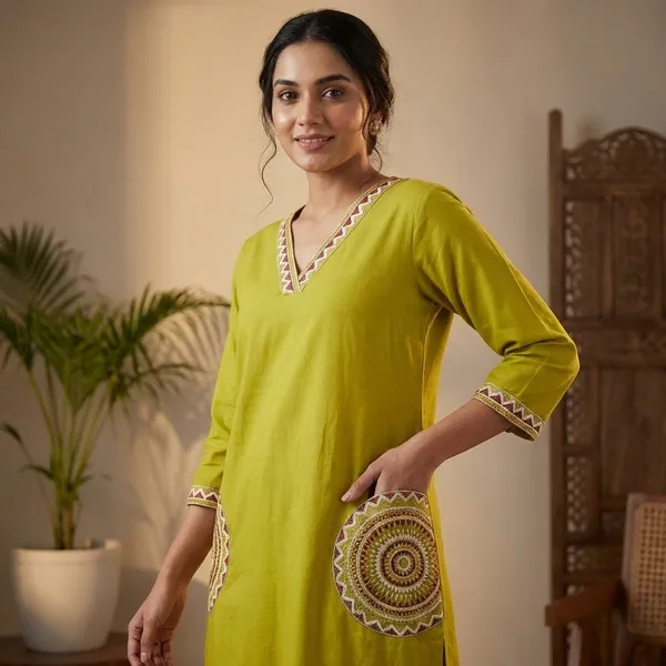 Lime_Green_Cotton_Kurta_Palazzo_Set_For_Women