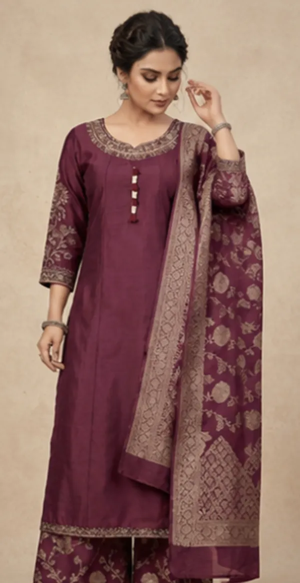 Maroon_Cotton_Ethnic_Suit_Set_For_Women