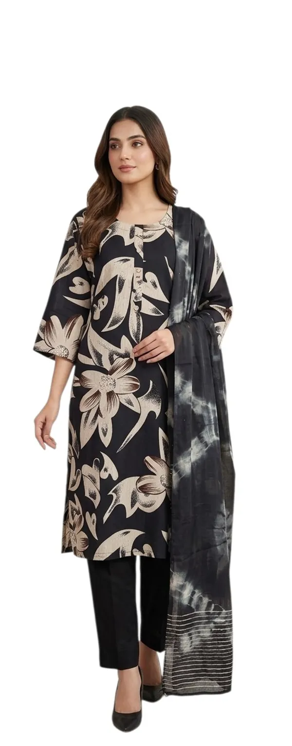 Midnight_smoked_beige_kurta_set_with_pant