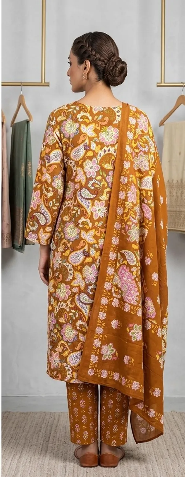 Mustard_Brown_Floral_Printed_Salwar_Kameez_with_Dupatta