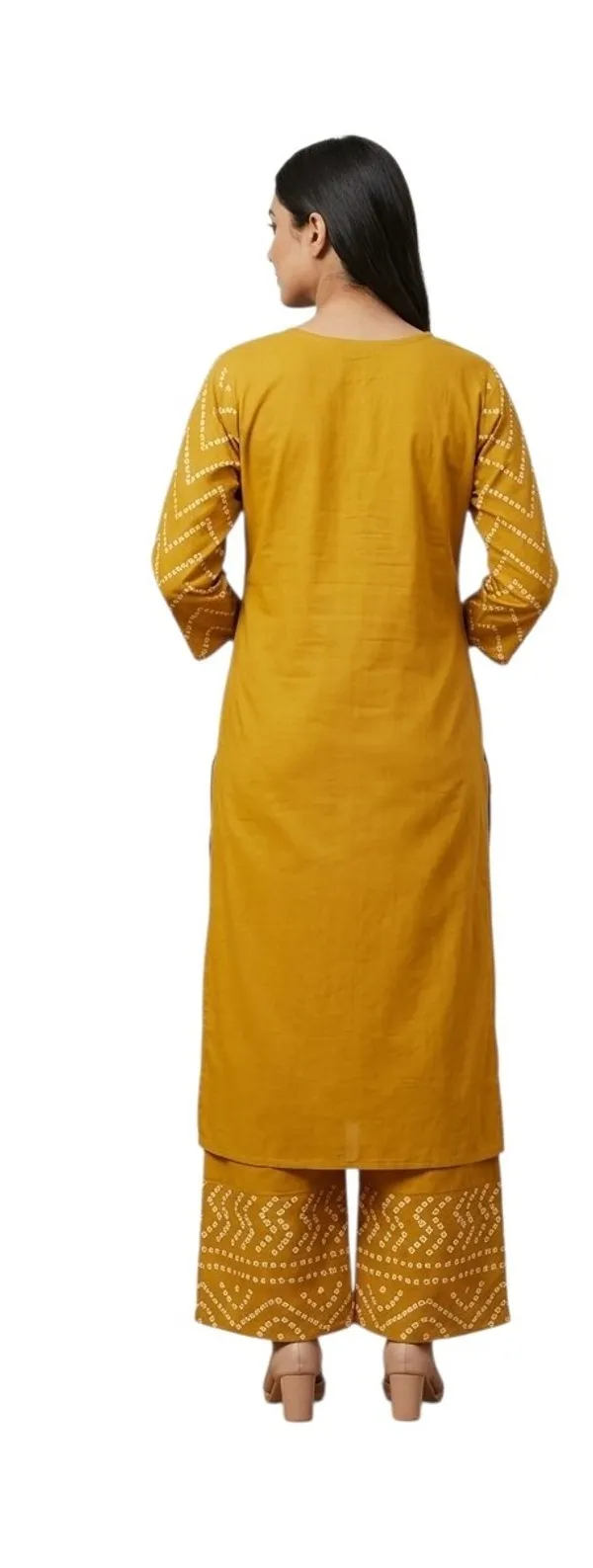 Mustard_Yellow_Bandhani_Kurta_&_Palazzo_set
