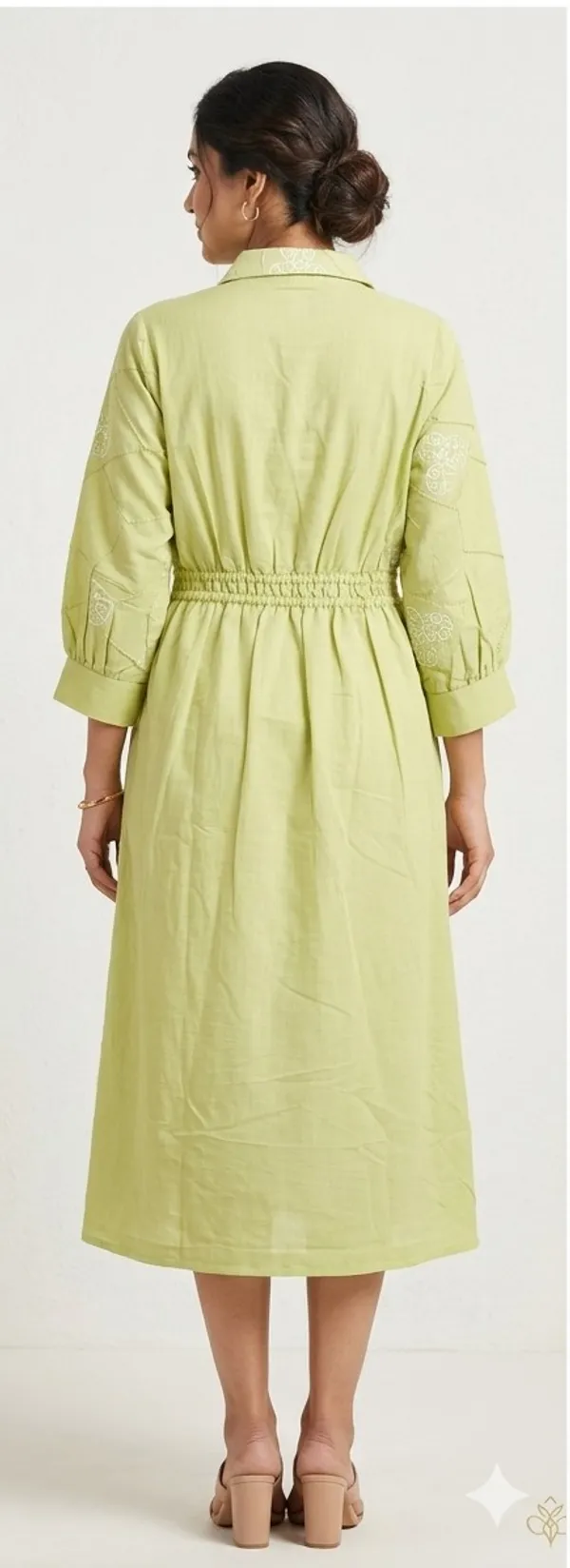 Lime_Green_Cotton_Shirt_Dress_For_Women