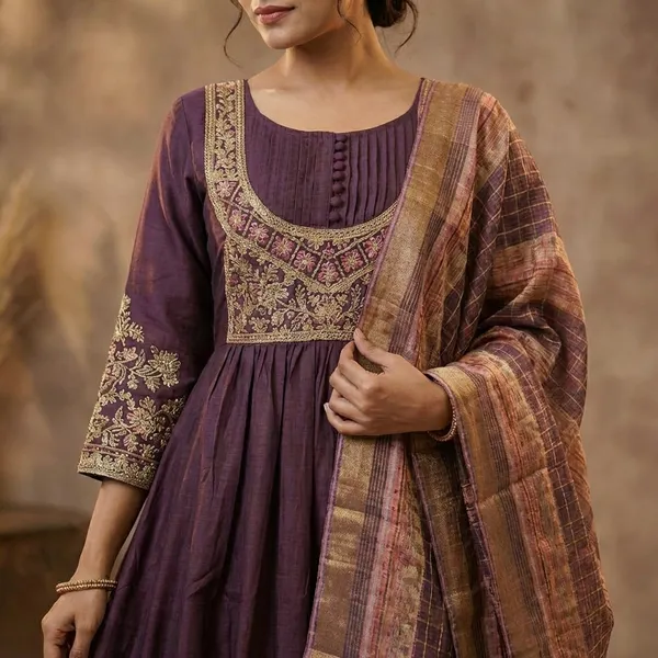 Purple_Cotton_Blend_Anarkali_Suit_with_palazzo_Set_For_Women