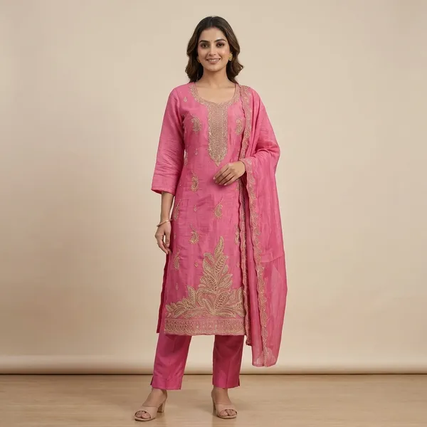 Pink_Georgette_Kurta_Set_For_Women