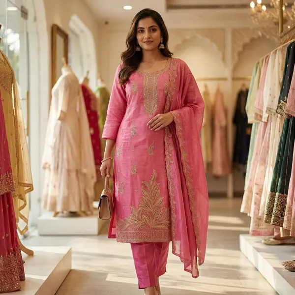 Pink_Georgette_Kurta_Set_For_Women