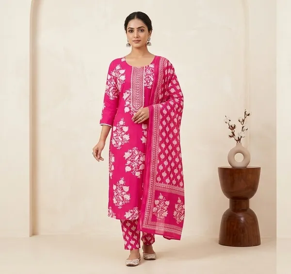 Pink_Floral_Printed_Salwar_Kameez_with_Dupatta