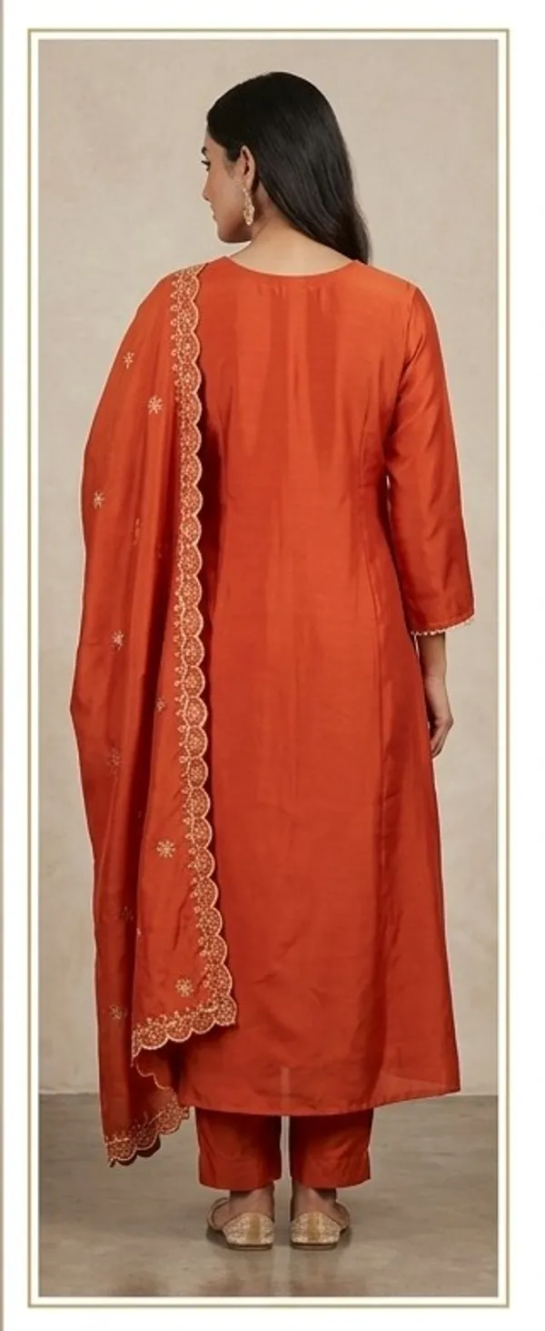 Rust_Embroidered_Anarkali-style_Kurta_set