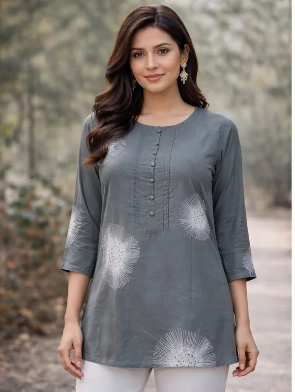 Slate_Grey_Floral_Cotton_Tunic_for_Women