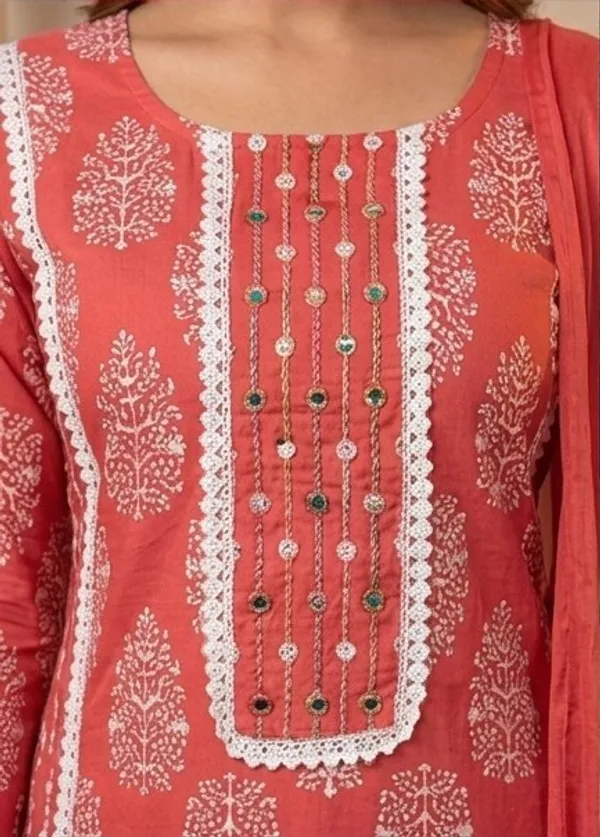 Watermelon_Pink_cotton_kurta_set_for_women