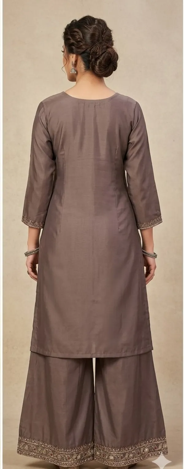 Mauve_Brown_Silk_Kurta_Palazzo_Set_For_Women