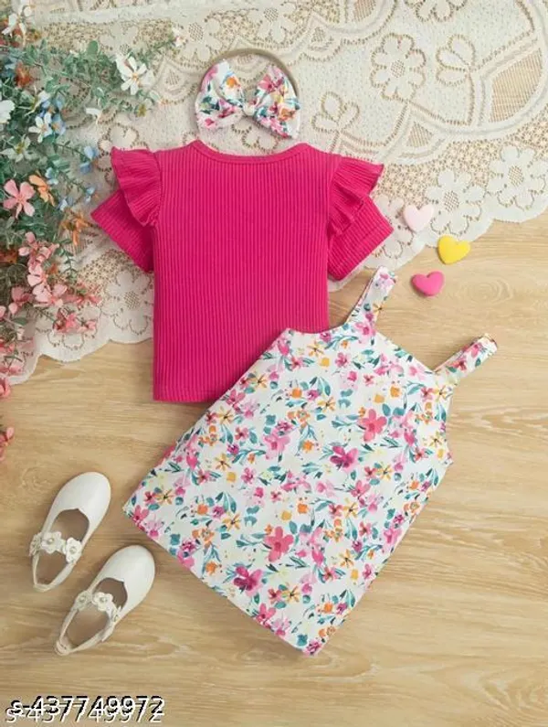 Pink_Cotton_Blend_Floral_Romper_For_Girls