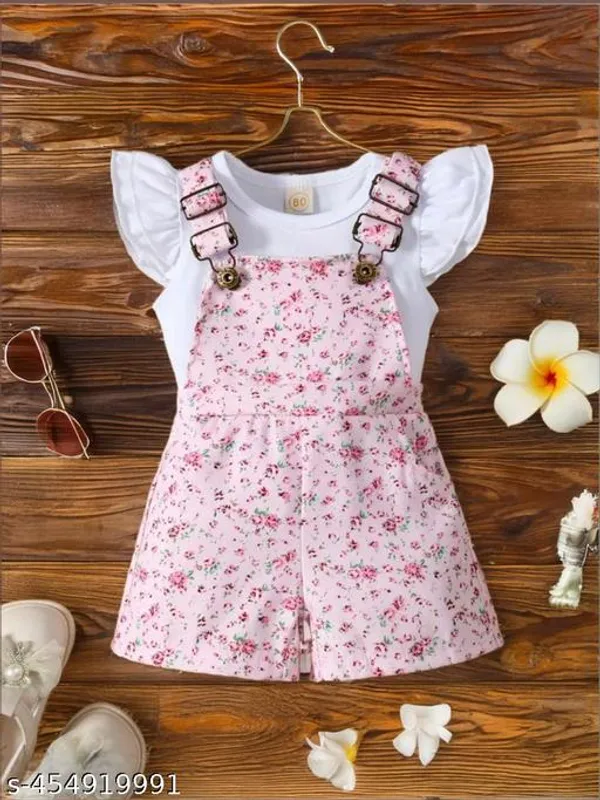 Pink_Cotton_Blend_Short_Sleeve_Baby_Dress_For_Girls