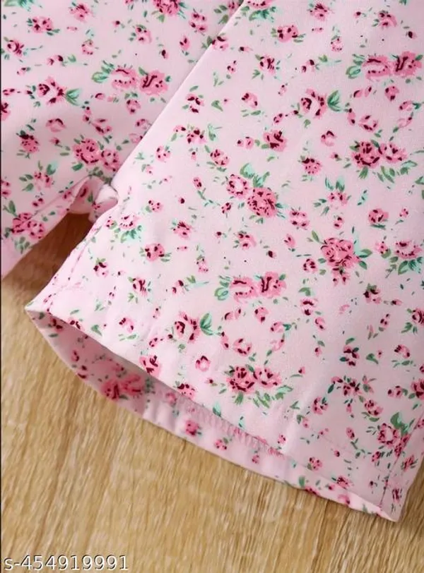 Pink_Cotton_Blend_Short_Sleeve_Baby_Dress_For_Girls