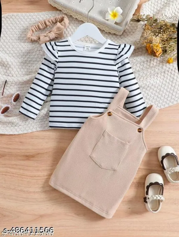 Beige_Cotton_Blend_Knee_Length_Baby_Dress_For_Girls