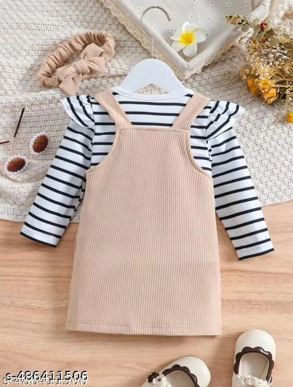 Beige_Cotton_Blend_Knee_Length_Baby_Dress_For_Girls