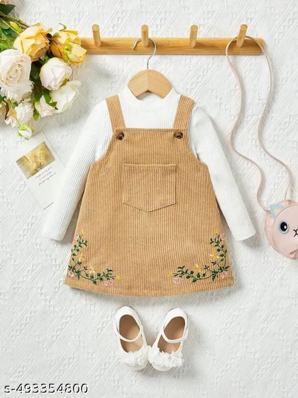 Beige_Cotton_Blend_Knee_Length_Baby_Clothing_For_Girls