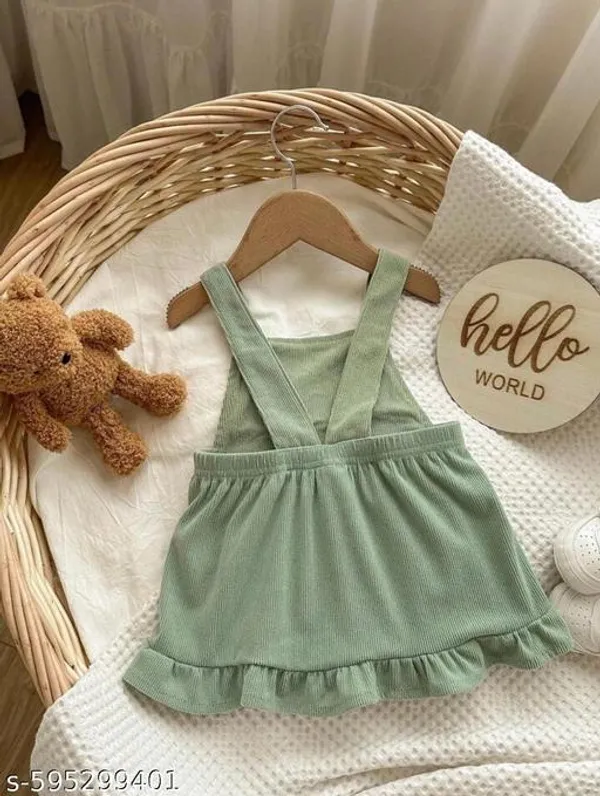 Green_Cotton_Blend_Knee_Length_Casual_Baby_Dress_For_Girls