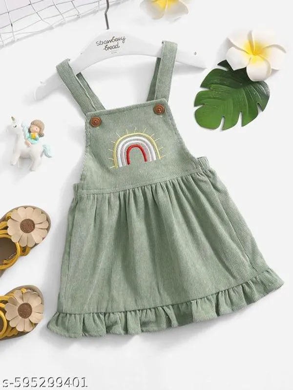 Green_Cotton_Blend_Knee_Length_Casual_Baby_Dress_For_Girls