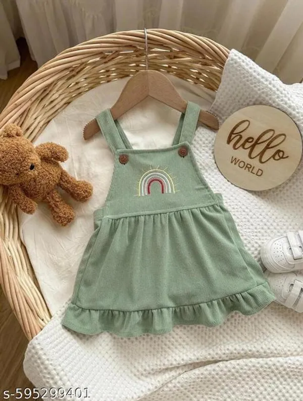 Green_Cotton_Blend_Knee_Length_Casual_Baby_Dress_For_Girls