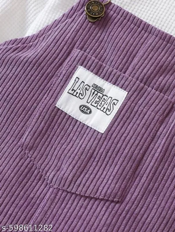Purple_Cotton_Blend_Regular_T-Shirt_And_Dungaree_Set_For_Girls