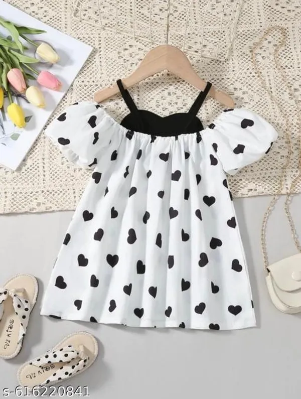 White_Cotton_Blend_Knee_Length_Baby_Dress_For_Girls