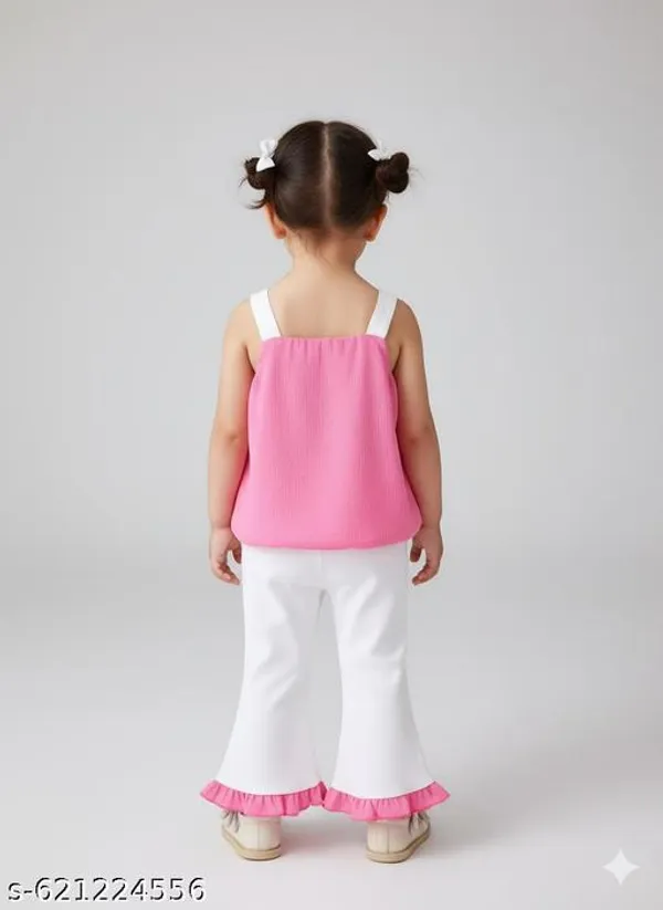 Pink_Cotton_Blend_Regular_Top_And_Palazzo_Dungaree_Set_For_Girls