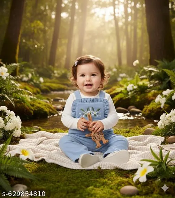 Blue_Cotton_Blend_Regular_Fit_Knitted_Baby_Clothing_For_Girls