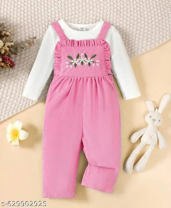Pink_Cotton_Blend_Top_And_Bottom_Set_For_Girls