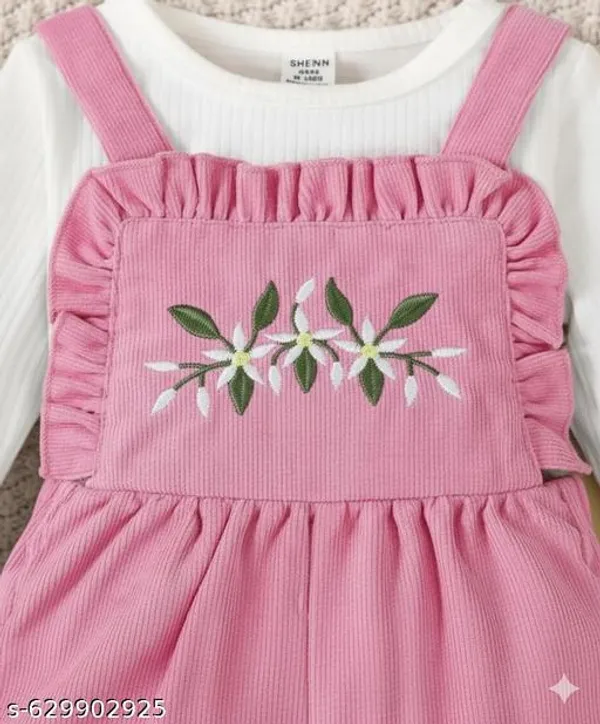 Pink_Cotton_Blend_Top_And_Bottom_Set_For_Girls