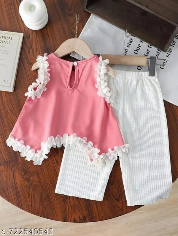 Pink_Cotton_Blend_Regular_Floral_Lace_Trim_Casual_Suit_For_Girls