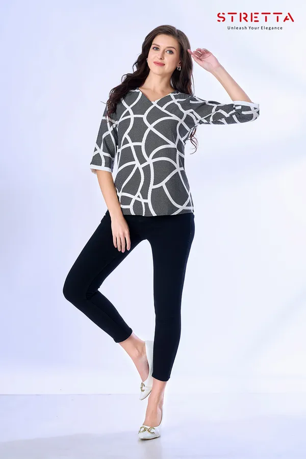 Women_S_Geometric_Print_V_Neck_Top