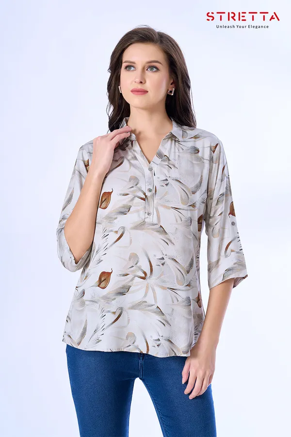 Elegant_Beige_Floral_Printed_Collared_Top