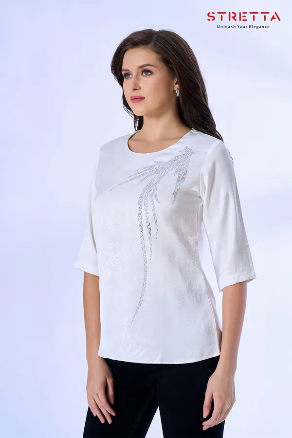 Elegant_Grey_Embellished_Casual_Top