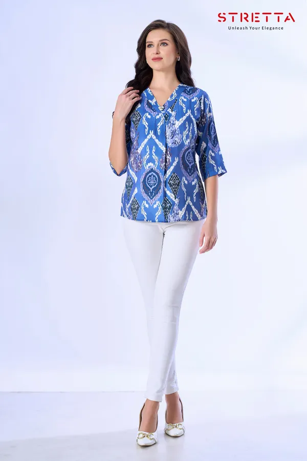 Stylish_Blue_Printed_V_Neck_Top