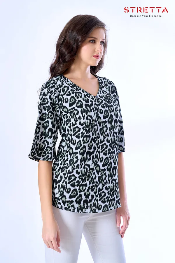 Chic_Animal_Print_V_Neck_Top