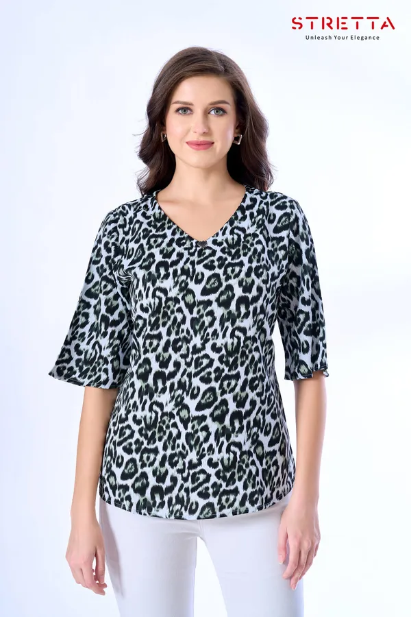 Chic_Animal_Print_V_Neck_Top