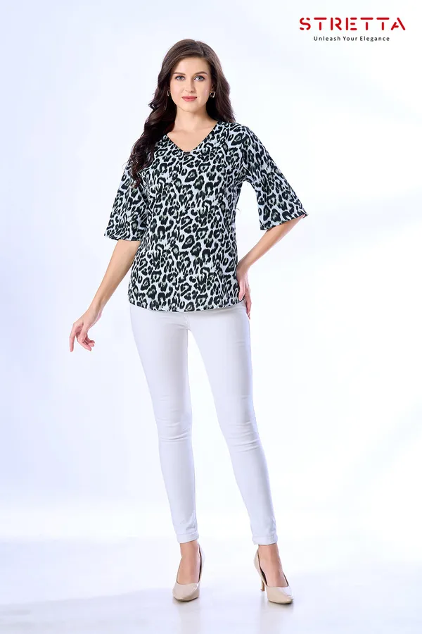 Chic_Animal_Print_V_Neck_Top
