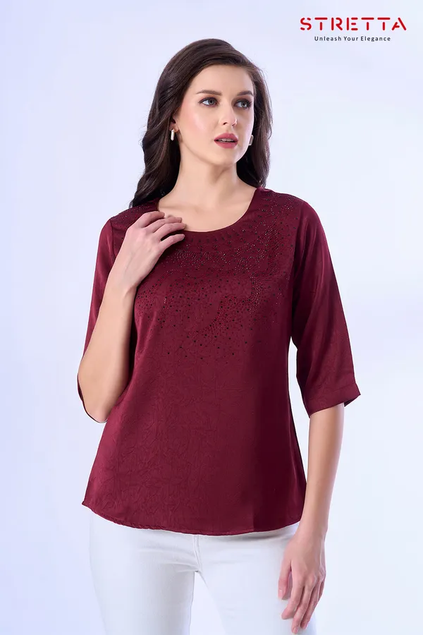 Elegant_Maroon_Embellished_Casual_Top